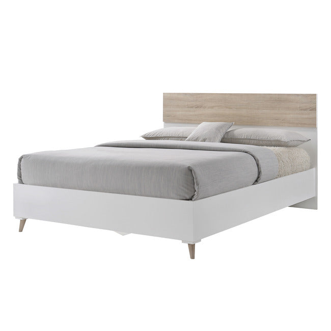 Chester White & Oak Wooden Bed Frame - FurniComp