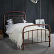 Hugo Industrial Style Copper Metal Frame Bed - FurniComp