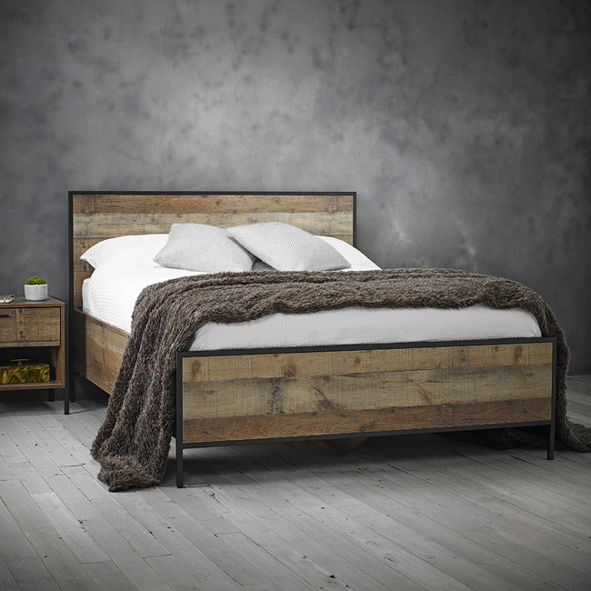 Marco Oak Effect Double Bed Frame - FurniComp