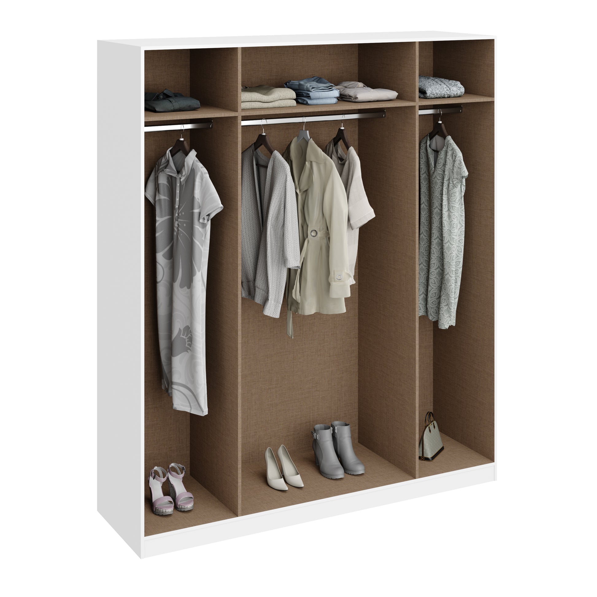 Brooke High Gloss Grey and White 4 Door Wardrobe - FurniComp