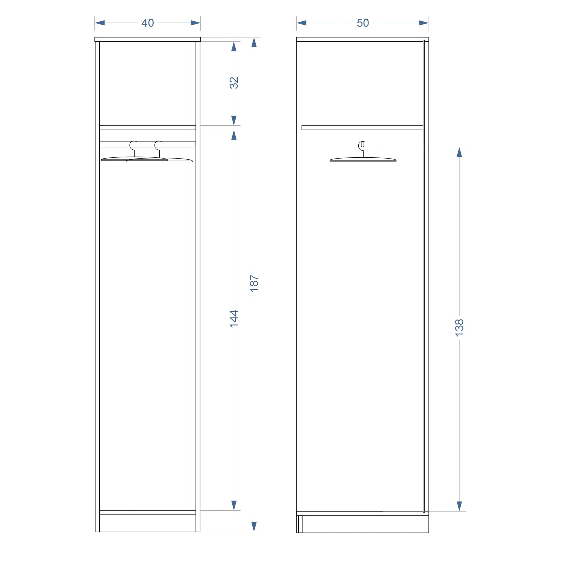 Zoe 1 Door White Mirrored Wardrobe - FurniComp