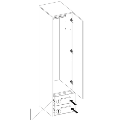 Aria Oak 1 Door 2 Drawer Wardrobe - FurniComp