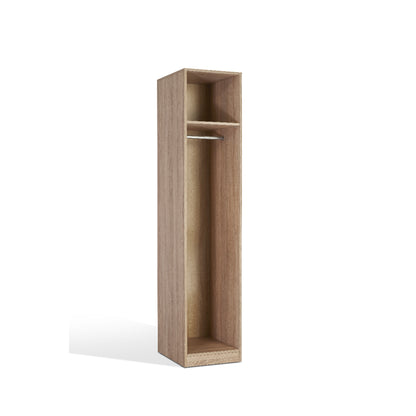 Ayla High Gloss White and Oak 1 Door Wardrobe - FurniComp