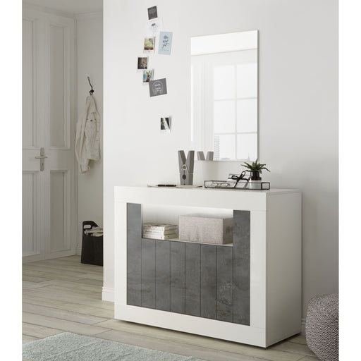 Siena 2 Door White Gloss and Anthracite Sideboard - FurniComp
