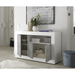 Siena 3 Door White Gloss and Anthracite Sideboard - FurniComp