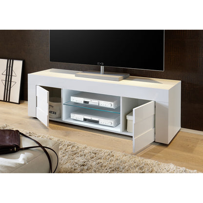 Milano Small 2 Door White Gloss TV Unit - FurniComp