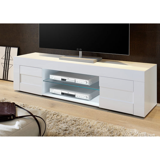 Milano Large 2 Door White Gloss TV Unit - FurniComp