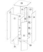 Denver 1 Door White Mirrored Panelled Corner Wardrobe - FurniComp
