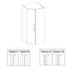 Denver 1 Door White Panelled Corner Wardrobe - FurniComp