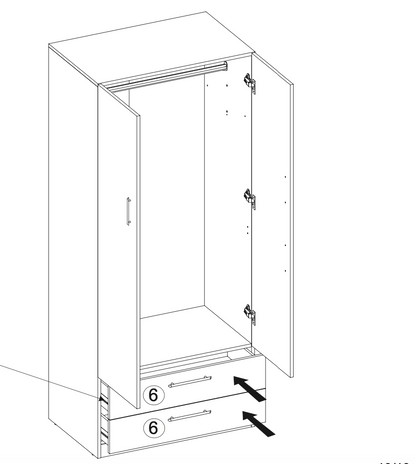 Olivia 2 Door 2 Drawer White Wardrobe - FurniComp