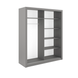 Austin 2 Door Grey 180cm Mirrored Sliding Door Wardrobe AU-02 - FurniComp