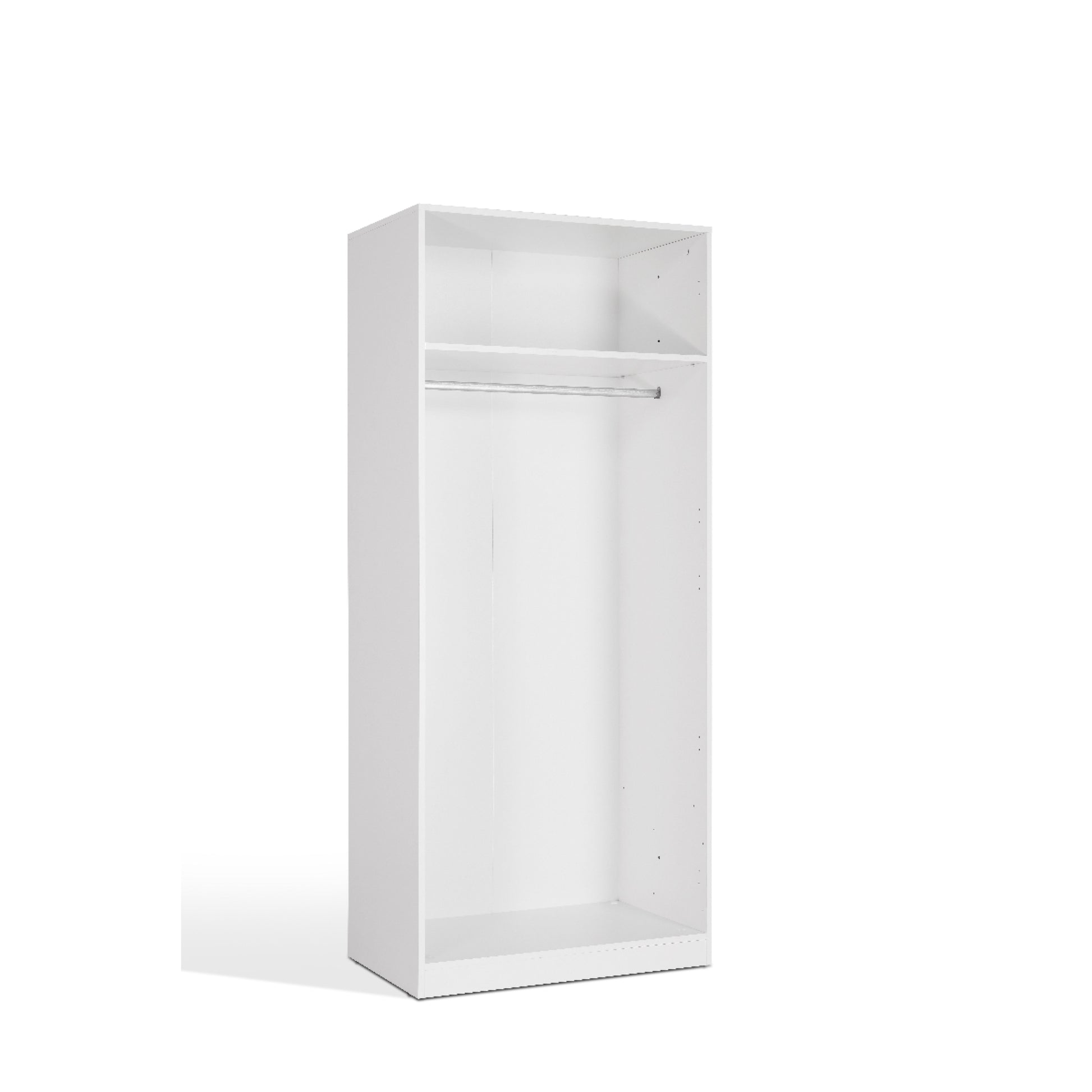 Zoe White Mirrored 2 Door Wardrobe - FurniComp