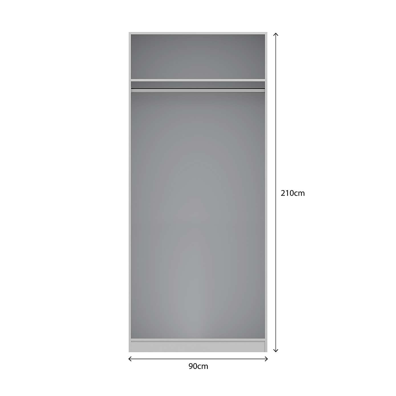 Joy 2 Door High Gloss White Mirrored Wardrobe - FurniComp