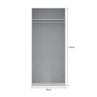 Denver 2 Door White Mirrored Panelled Wardrobe - FurniComp