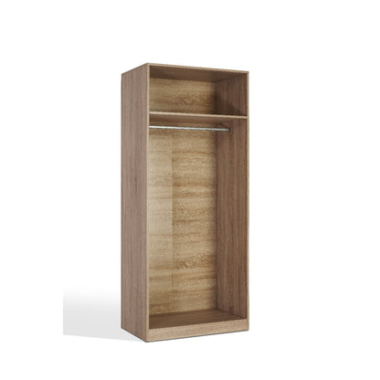 Ayla High Gloss White and Oak 2 Door Wardrobe - FurniComp