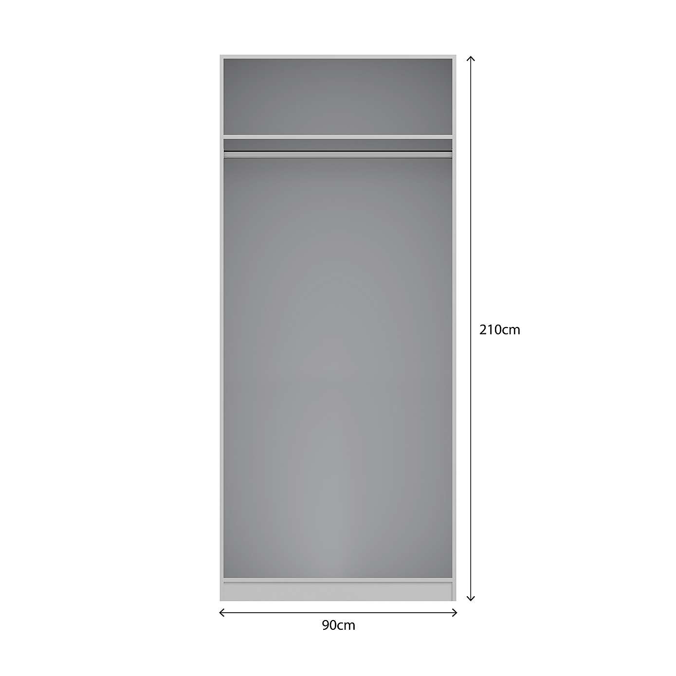 Brooke High Gloss Grey and White 2 Door Wardrobe - FurniComp