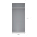Brooke High Gloss Grey and White 2 Door Mirrored Wardrobe - FurniComp