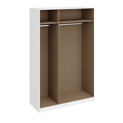 Denver 3 Door White Panelled Wardrobe - FurniComp