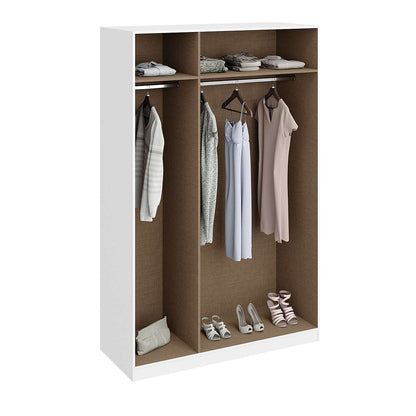 Denver 3 Door White Panelled Wardrobe - FurniComp