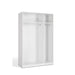 Maya High Gloss Grey and White 3 Door Mirrored Wardrobe - FurniComp