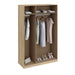 Georgia High Gloss Grey and Oak 3 Door Wardrobe - FurniComp