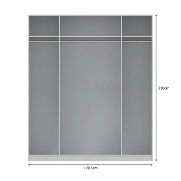 Brooke High Gloss Grey and White 4 Door Wardrobe - FurniComp