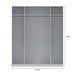 Anita High Gloss White and Oak 4 Door Mirrored Wardrobe - FurniComp