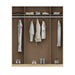 Anita High Gloss White and Oak 4 Door Wardrobe - FurniComp