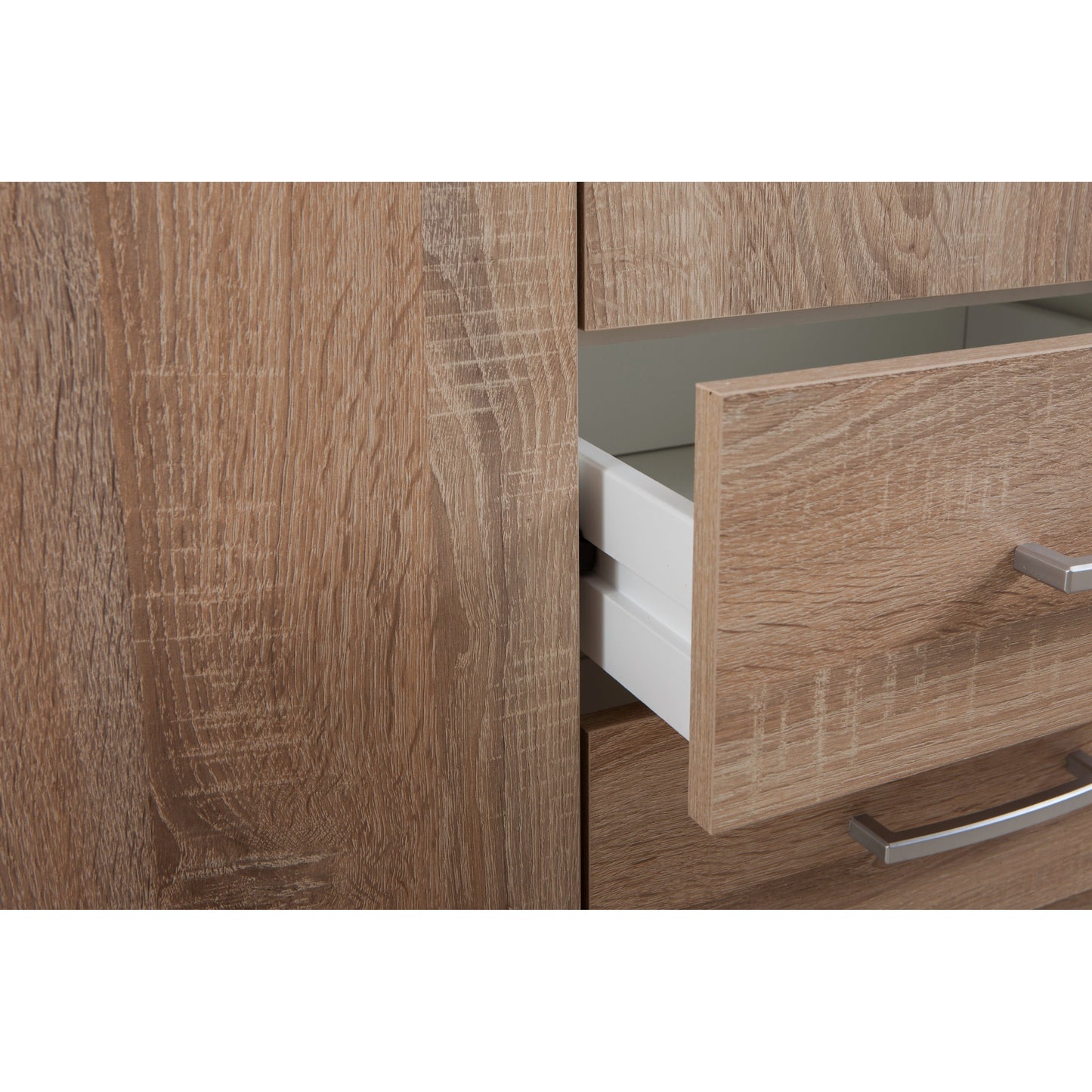 Capri Oak 2 Door 2 Drawer Wardrobe - FurniComp