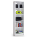 Adila Matt White Tall Narrow Bookcase Bookshelf Organiser - FurniComp