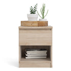 Alaska Jackson Hickory Oak 1 Drawer 1 Shelf Bedside - FurniComp