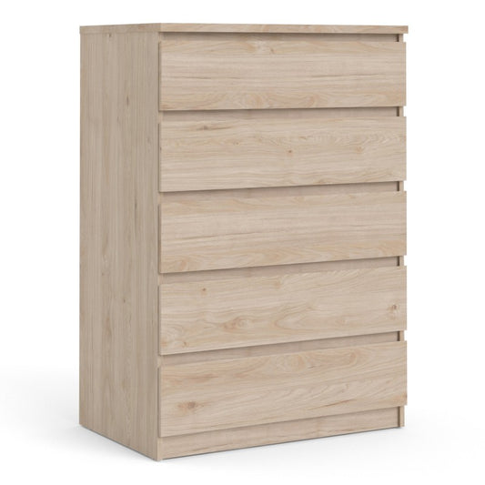 Alaska 5 Drawer Jackson Hickory Oak Chest of Drawer - FurniComp