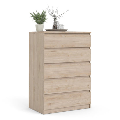 Alaska 5 Drawer Jackson Hickory Oak Chest of Drawer - FurniComp