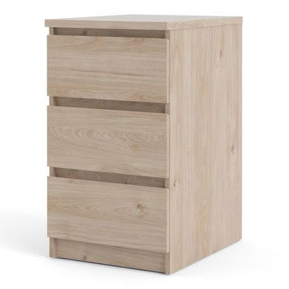 Alaska Jackson Hickory Oak 3 Drawer Bedside - FurniComp