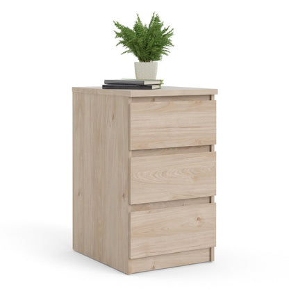 Alaska Jackson Hickory Oak 3 Drawer Bedside - FurniComp