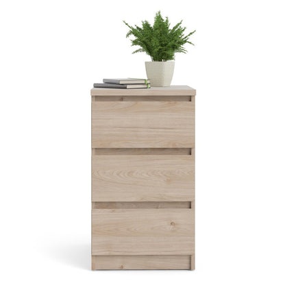 Alaska Jackson Hickory Oak 3 Drawer Bedside - FurniComp