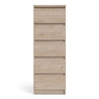 Alaska Tall Narrow Jackson Hickory Oak 5 Drawer Chest of Drawer - FurniComp