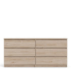 Alaska Wide Jackson Hickory Oak 6 Drawers (3+3) Chest of Drawer - FurniComp
