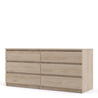 Alaska Wide Jackson Hickory Oak 6 Drawers (3+3) Chest of Drawer - FurniComp