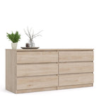 Alaska Wide Jackson Hickory Oak 6 Drawers (3+3) Chest of Drawer - FurniComp