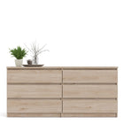 Alaska Wide Jackson Hickory Oak 6 Drawers (3+3) Chest of Drawer - FurniComp