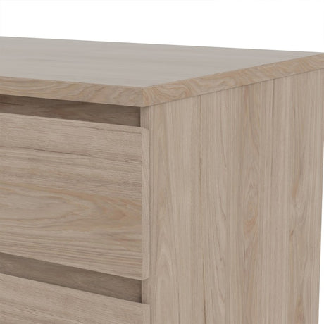 Alaska Wide Jackson Hickory Oak 6 Drawers (3+3) Chest of Drawer - FurniComp