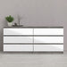 Alaska Wide White Gloss and Concrete Grey 6 Drawers (3+3) Chest of Drawer - FurniComp