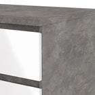 Alaska Wide White Gloss and Concrete Grey 6 Drawers (3+3) Chest of Drawer - FurniComp