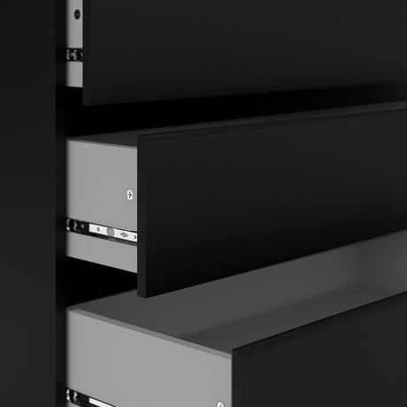 Alaska 3 Drawers Matt Black Chest of Drawer - FurniComp