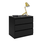 Alaska 3 Drawers Matt Black Chest of Drawer - FurniComp