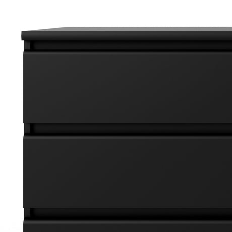 Alaska 3 Drawers Matt Black Chest of Drawer - FurniComp