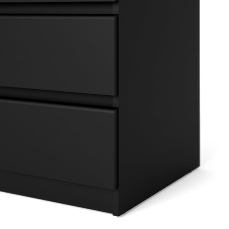 Alaska 3 Drawers Matt Black Chest of Drawer - FurniComp