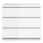 Alaska 3 Drawers White Gloss Chest of Drawer - FurniComp