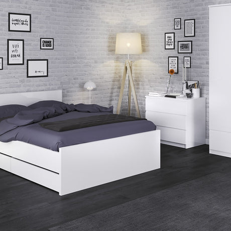 Alaska 3 Drawers White Gloss Chest of Drawer - FurniComp